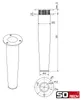 SOTECH Möbelfuß FOX-TROT 150 mm Chrom poliert – Sockelfuß Produktbild-Vorschau 5