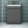 Waschtisch mit Unterschrank LORENZA 60cm Dunklegrau Produktbild-Vorschau 1