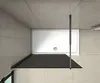 A top-down view of a modern shower enclosure with a white shower tray and black glass panels. Produktbild-Vorschau