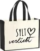 Huuraa Jutetasche Sylt verliebt 21 Liter Black Jute und Produktbild-Vorschau 1