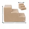 A beige, three-step pet stair with dimensions indicated by measurement lines and text. Náhled obrázku produktu