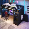 Flieks Etagenbett 90x200cm mit Led, Hochbett mit Produktbild-Vorschau 3