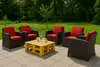 Stuhlkissen 6er set rückenlehne Rot Polyrattan-Garten Produktbild-Vorschau 6