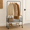 Relaxdays Kleiderständer mit Rollen, 2 Ablagen, Produktbild-Vorschau 2