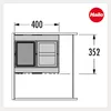 A diagram of a kitchen bin with dimensions indicated. Produktbild-Vorschau