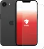A dark gray iPhone is shown next to a screen protector with a red gradient and a shield logo. Produktbild-Vorschau