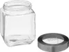 A clear glass jar with a silver lid, shown on a white background. Anteprima dell’immagine prodotto