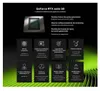 Marketing image for GeForce RTX series 50 graphics cards, highlighting features like AI-enhanced graphics, ray tracing, and streaming. Produktbild-Vorschau