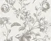 Tapete Rosen-Muster im Vintage Zeichen Stil – Grau, Creme Produktbild-Vorschau 12