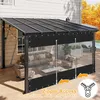 A transparent outdoor curtain enclosure attached to a house, with outdoor furniture visible inside. Produktbild-Vorschau