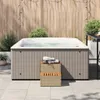 vidaXL Whirlpooltreppe Beige 50x50x50,5 cm Poly Rattan Produktbild-Vorschau 2