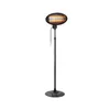 A black electric patio heater on a stand, isolated on a white background. Náhled obrázku produktu