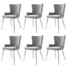 Abrihome set di 6 sedie per sala da pranzo in velluto, Anteprima dell’immagine prodotto 5