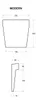 Diagrams showing dimensions for a product labeled 'MODERN'. Produktbild-Vorschau