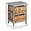 A gray wooden nightstand with two woven baskets. Produktbild-Vorschau