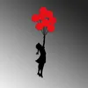 Wallity, Banksy - 11, decorazione murale, nero, metallo, Anteprima dell’immagine prodotto 5