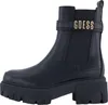 A black Guess Chelsea boot with a platform sole and a gold Guess logo on a strap. Anteprima dell’immagine prodotto