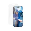 A screen protector is shown next to a smartphone displaying a person. Produktbild-Vorschau
