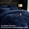 Bettwäsche-Set Samt Flauschig 200x200 cm Marine Blau mit 2 Produktbild-Vorschau 5