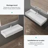 doporro Vasque à Poser Blanc Mat avec Bonde Lavabo de Salle Voir les images du produit 6
