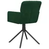 A dark green velvet swivel chair with a black metal base, shown from the back. Anteprima dell’immagine prodotto