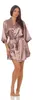 Damen Morgenmantel kurzer Kimono in Satin-Optik; Cappuccino Produktbild-Vorschau 1
