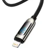 Baseus kabel s displejem USB-C-Lightning, 20W, 1m, černý Náhled obrázku produktu 2