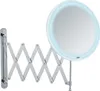 A wall-mounted, extendable makeup mirror with LED lighting. Náhľad obrázku produktu