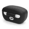 A black silicone case for wireless earbuds, showing the charging port and the earbuds themselves. Náhled obrázku produktu
