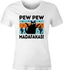 Damen T-Shirt Spruch Pew Pew Madafakas Katze Cat crazy Produktbild-Vorschau 2