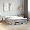 vidaXL Bettgestell mit Schubladen Grau Sonoma 140x200 cm Produktbild-Vorschau 2