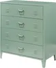 A green metal cabinet with four drawers is shown against a white background. Náhled obrázku produktu