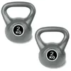 2er Set Kugelhantel 2kg Grau Kettlebell Schwunghantel Produktbild-Vorschau 1