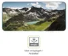 A scenic mountain landscape with a lake, overlaid with a graphic indicating a matte, anti-reflective surface. Náhľad obrázku produktu