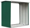 An empty green and silver metal log store. Náhled obrázku produktu