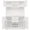 An open white cabinet with shelves, drawers, and wine racks. Anteprima dell’immagine prodotto