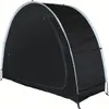 A black bicycle tent with silver trim, shown from the front on a white background. Anteprima dell’immagine prodotto