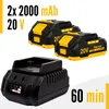 Trapano a percussione a batteria senza spazzole 2×Aku 2,0Ah Anteprima dell’immagine prodotto 7