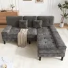 Merax L-Form Ecksofa mit Schlaffunktion, 3-Sitzer Chenille Produktbild-Vorschau 10