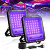 UV Schwarzlicht - LED Flutlichtstrahler - 50 W 2er-Set Produktbild-Vorschau 2