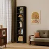 Stojací knihovna – černá, vysoká, moderní loft Náhled obrázku produktu 6