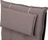 A close-up view of a taupe-colored cushion with straps and fasteners. Produktbild-Vorschau