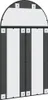 The back of a black arched mirror with mounting points. Náhľad obrázku produktu