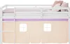 Homestyle4u Hochbett 90x200 Vorhang lila peach Kinderbett Produktbild-Vorschau 14