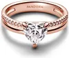 Pandora Ring Doppelband Herz Zirkonia Rosévergoldet Produktbild-Vorschau 2