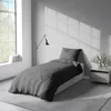 2 teilige Uni Bettwäsche 135x200 cm Anthrazit Einfarbig Produktbild-Vorschau 4