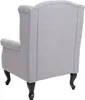 Rear view of a gray armchair with black legs. Náhled obrázku produktu