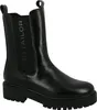 A black Chelsea boot with a lug sole, shown from the side against a white background. Produktbild-Vorschau
