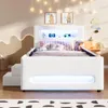 Polsterbett 90x200 cm mit Schublade, LED im Kopf- und Produktbild-Vorschau 4