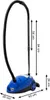 A blue and black upright vacuum cleaner with measurement indicators. Produktbild-Vorschau